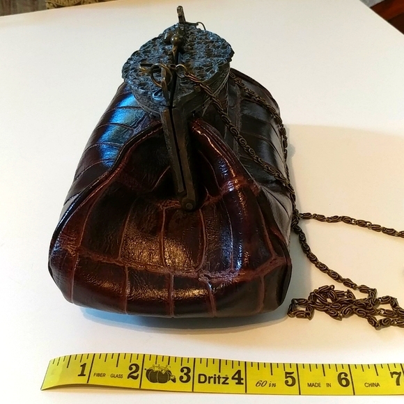 Browns Couture Leather Crossbody Clutch Purse - Picture 4 of 13